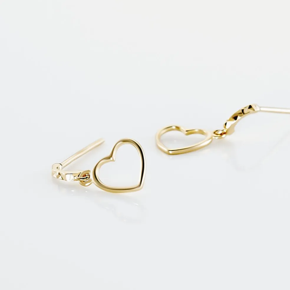 Boucles D'oreilles Pendantes Anne-maudae Pendantes Coeurs Or Jaune