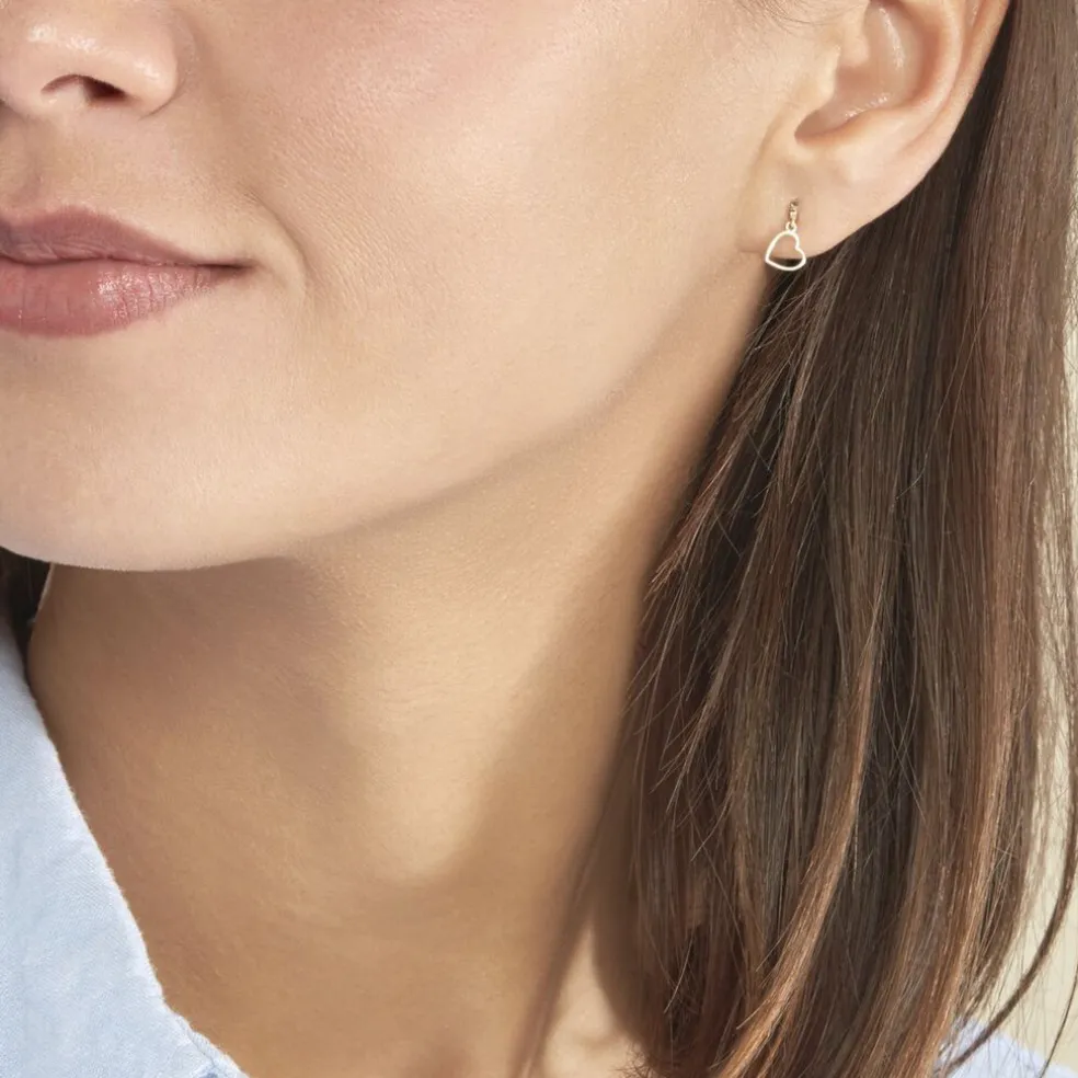 Boucles D'oreilles Pendantes Anne-maudae Pendantes Coeurs Or Jaune