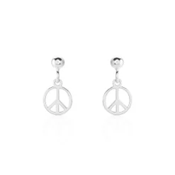 Boucles D'oreilles Pendantes Paz Argent Blanc