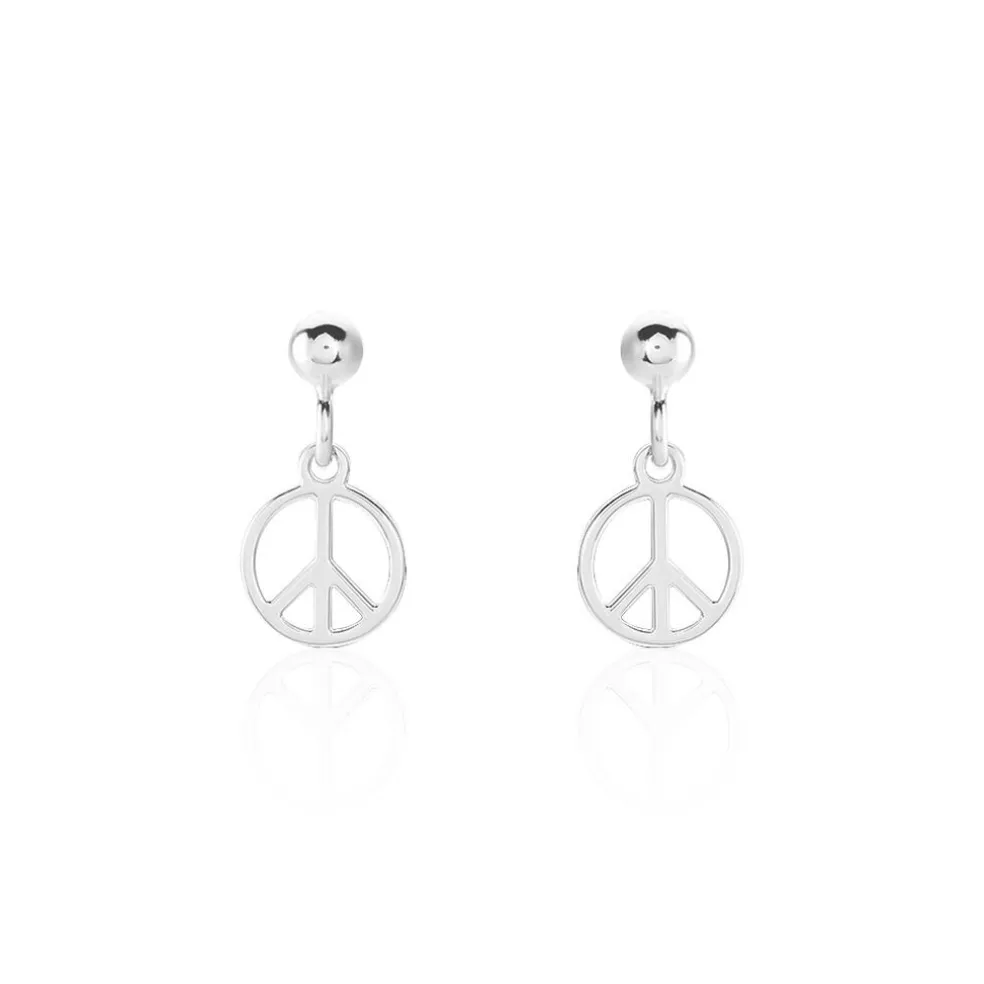 Boucles D'oreilles Pendantes Paz Argent Blanc
