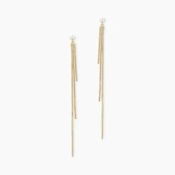 Boucles D'oreilles Pendantes Carrine Or Jaune Oxyde De Zirconium