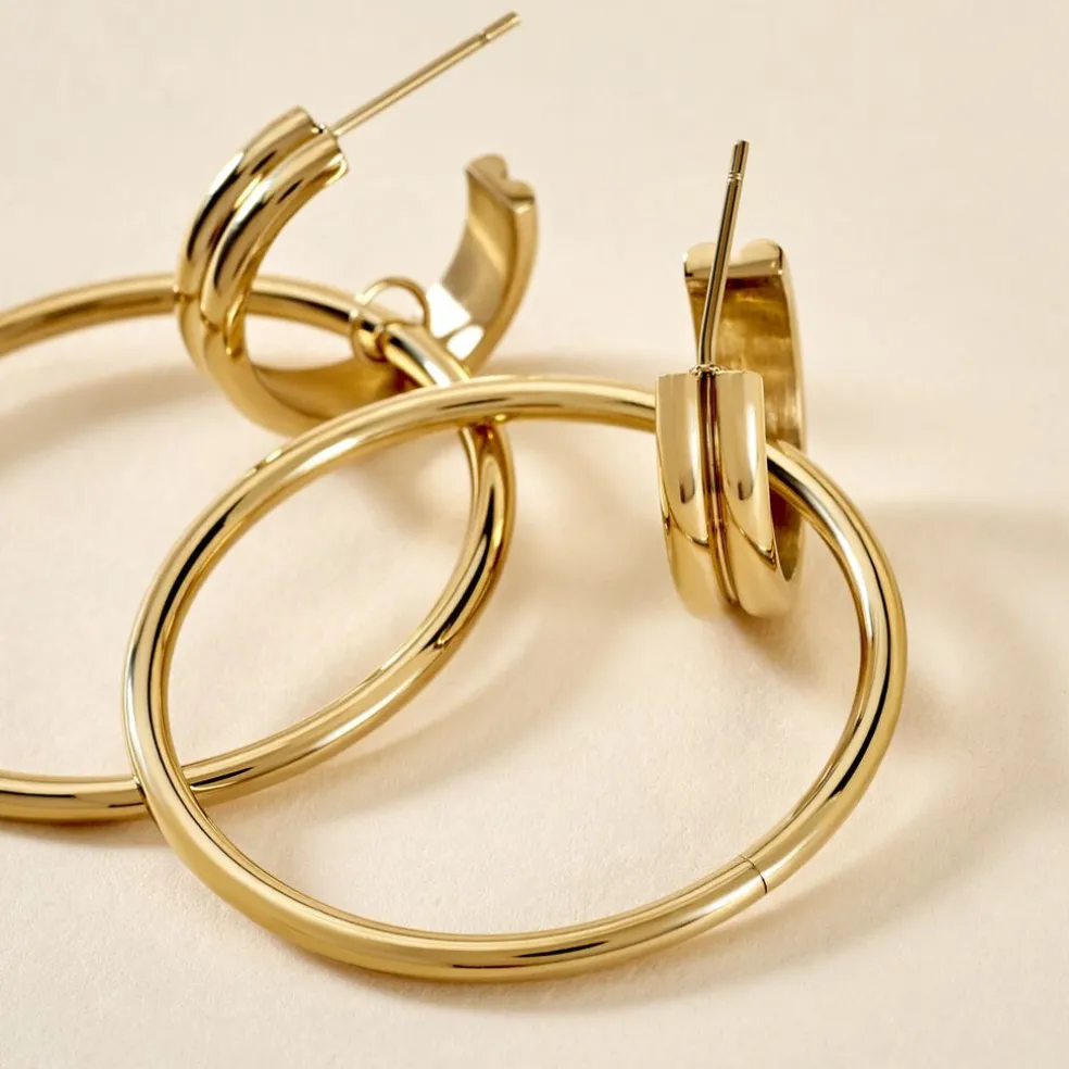 Boucles D'oreilles Pendantes Juhani Acier Jaune