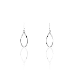 Boucles D'oreilles Pendantes Twisty Argent Blanc