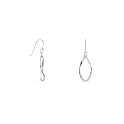 Boucles D'oreilles Pendantes Twisty Argent Blanc