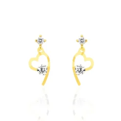 Boucles D'oreilles Pendantes Romance Or Jaune Oxyde De Zirconium