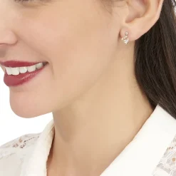 Boucles D'oreilles Pendantes Romance Or Jaune Oxyde De Zirconium