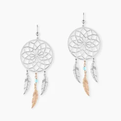 Boucles D'oreilles Pendantes Misalie Argent Blanc