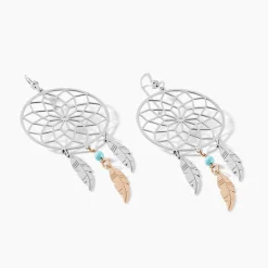 Boucles D'oreilles Pendantes Misalie Argent Blanc