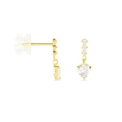 Boucles D'oreilles Pendantes Luminita Or Jaune Oxyde De Zirconium