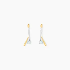 Boucles D'oreilles Pendantes Formev Or Bicolore Oxyde De Zirconium