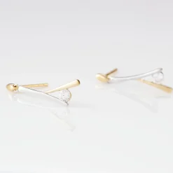 Boucles D'oreilles Pendantes Formev Or Bicolore Oxyde De Zirconium