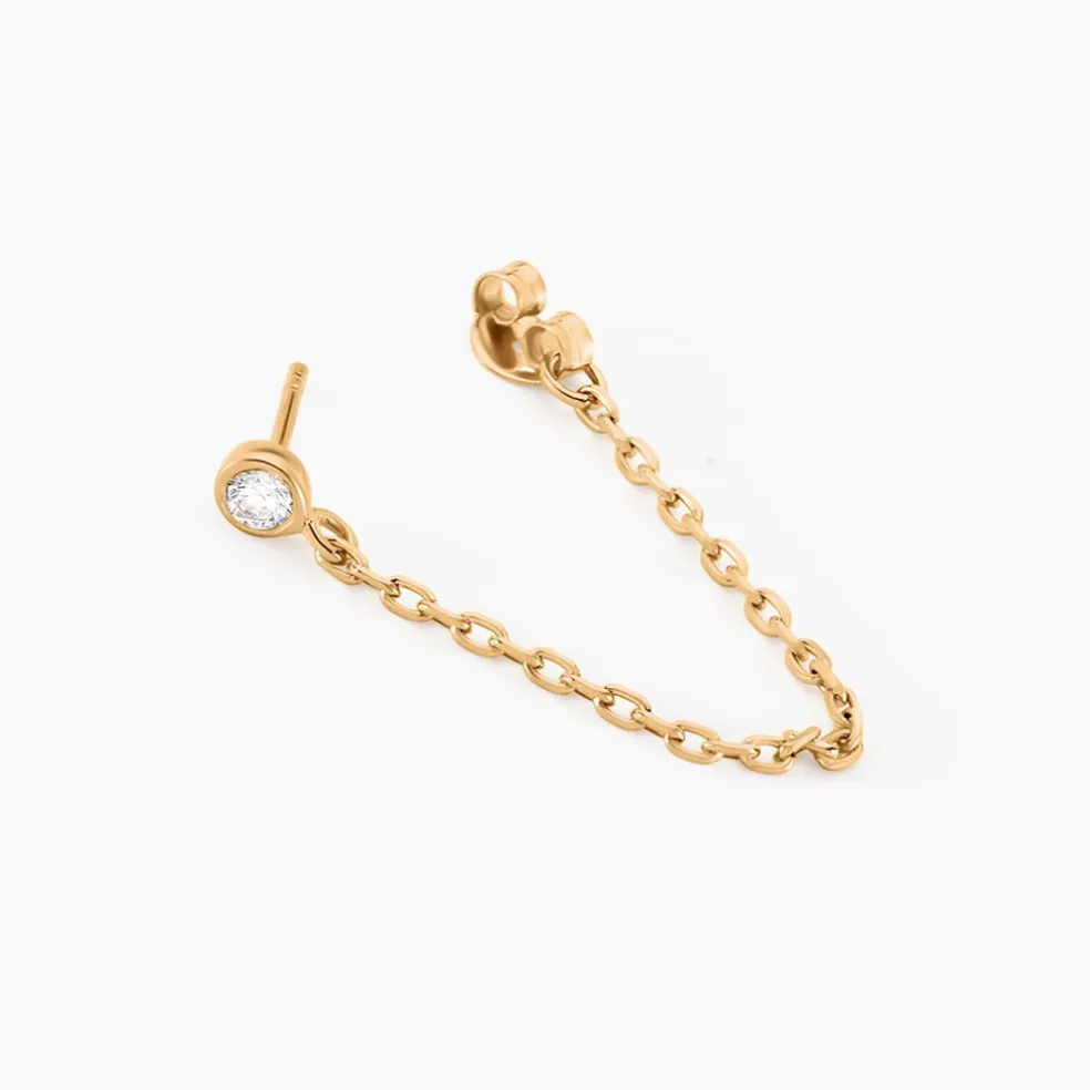 Boucles D'oreilles Pendantes Plaqué Or Lienard Oxydes De Zirconium