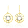 Boucles D'oreilles Pendantes Thallya Or Jaune Oxyde De Zirconium
