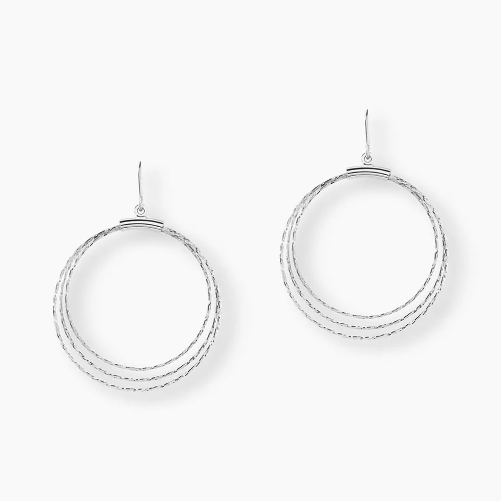Boucles D'oreilles Pendantes Nadiona Argent Blanc