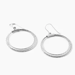 Boucles D'oreilles Pendantes Nadiona Argent Blanc