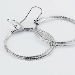 Boucles D'oreilles Pendantes Nadiona Argent Blanc