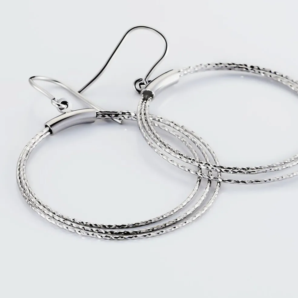 Boucles D'oreilles Pendantes Nadiona Argent Blanc