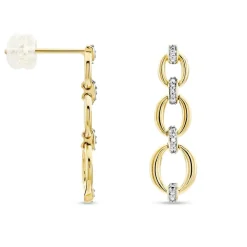 Boucles D'oreilles Pendantes Abban Or Jaune Diamant