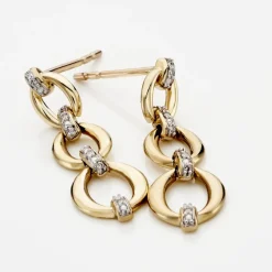 Boucles D'oreilles Pendantes Abban Or Jaune Diamant