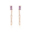 Boucles D'oreilles Pendantes Purple Mood Argent Rose Oxydes