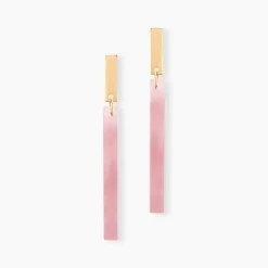 Boucles D'oreilles Pendantes Halcyone Or Jaune Calcédoine