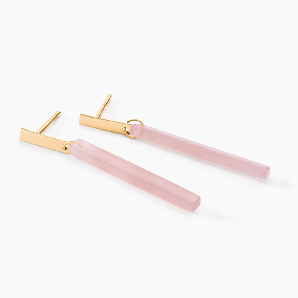 Boucles D'oreilles Pendantes Halcyone Or Jaune Calcédoine