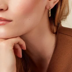 Boucles D'oreilles Pendantes Lilla Plaqué Or Jaune