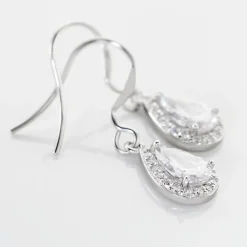 Boucles D'oreilles Pendantes Perce-neige Argent Oxyde De Zirconium