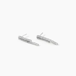 Boucles D'oreilles Pendantes River Or Blanc Diamant