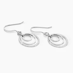 Boucles D'oreilles Pendantes Lilia Argent Blanc