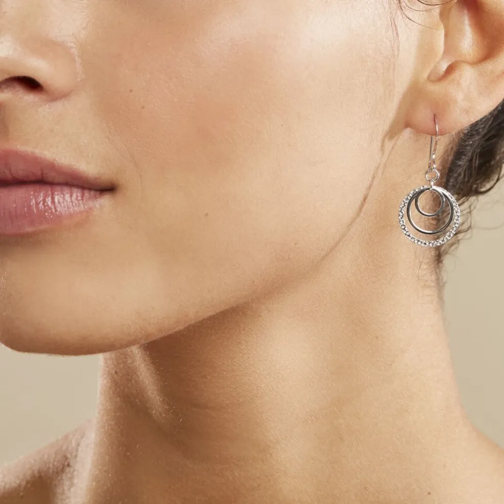 Boucles D'oreilles Pendantes Lilia Argent Blanc