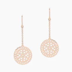Boucles D'oreilles Pendantes Rotonda Argent Rose