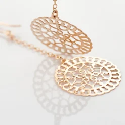 Boucles D'oreilles Pendantes Rotonda Argent Rose