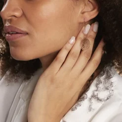 Boucles D'oreilles Pendantes Rotonda Argent Rose