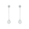 Boucles D'oreilles Pendantes Brenda Or Blanc Topaze