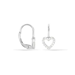 Boucles D'oreilles Pendantes Elisene Argent Blanc Oxyde De Zirconium