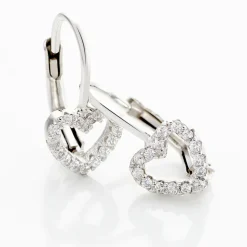 Boucles D'oreilles Pendantes Elisene Argent Blanc Oxyde De Zirconium