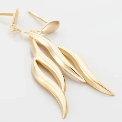 Boucles D'oreilles Pendantes Merone Vagues Or Jaune