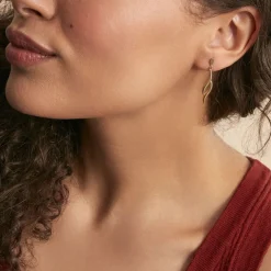 Boucles D'oreilles Pendantes Merone Vagues Or Jaune