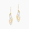 Boucles D'Oreilles Pendantes Sumati Or Jaune Oxyde De Zirconium