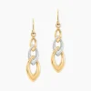Boucles D'Oreilles Pendantes Pentti Or Bicolore