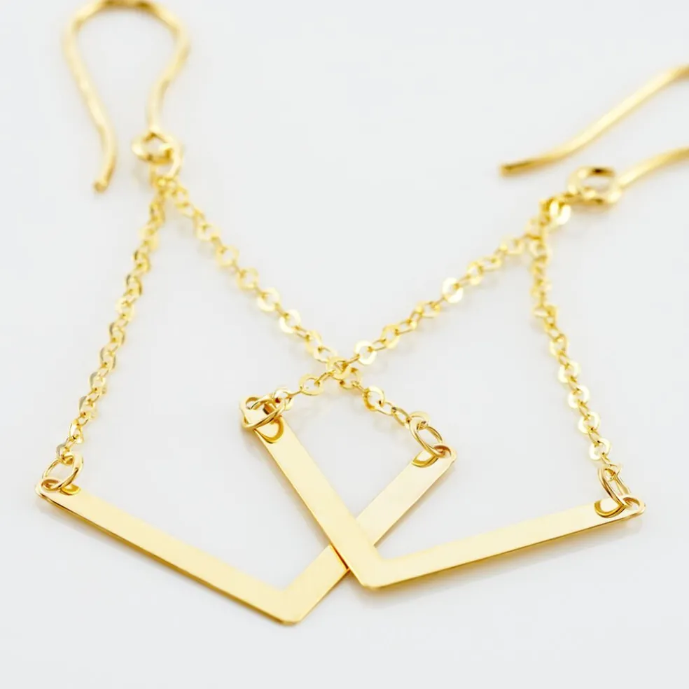 Boucles D'oreilles Pendantes Ella Or Jaune