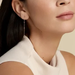 Boucles D'oreilles Pendantes Ziha Plaqué Or Jaune Oxyde De Zirconium