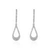 Boucles D'oreilles Pendantes Or Blanc Abilene Diamants