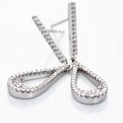 Boucles D'oreilles Pendantes Or Blanc Abilene Diamants