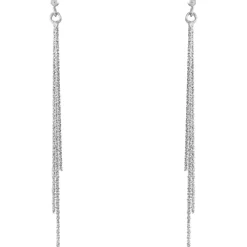 Boucles D'oreilles Pendantes Yalle Argent Blanc
