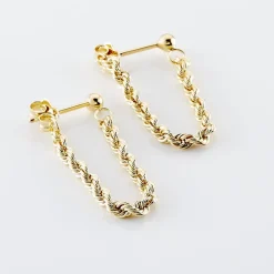 Boucles D'oreilles Pendantes Jerry Corde Or Jaune