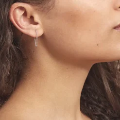 Boucles D'oreilles Pendantes Leent Argent Blanc