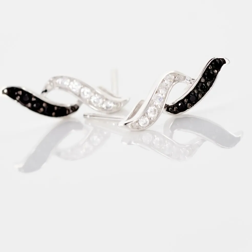 Boucles D'oreilles Pendantes Sylvie Argent Blanc Oxyde De Zirconium