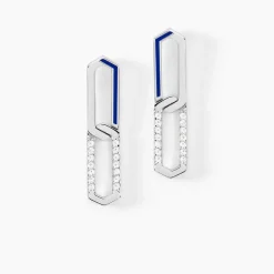 Boucles D'oreilles Pendantes Infini Pop Argent Blanc Oxyde Zirconium